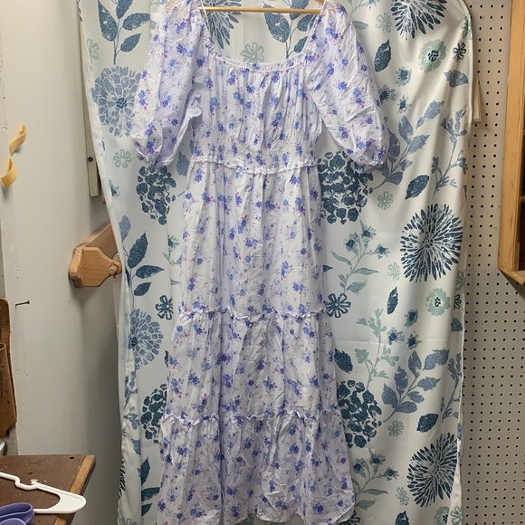 LoveShackFancy x Target Blue Purple Floral dress-M - Picture 3 of 6